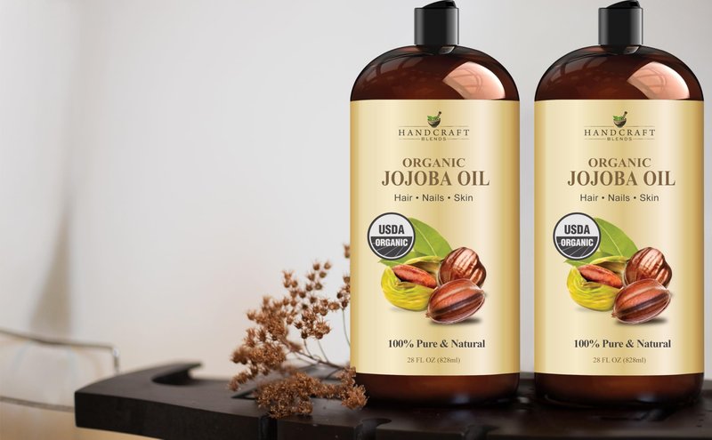 Handcraft Blends USDA Organic Jojoba Oil | Cold-Pressed | 28 Fl Oz | 100% Pure & Natural | for Hair, Skin & Face | Premium Grade Carrier Oil | for Massage & Aromatherapy | Hexane-Free