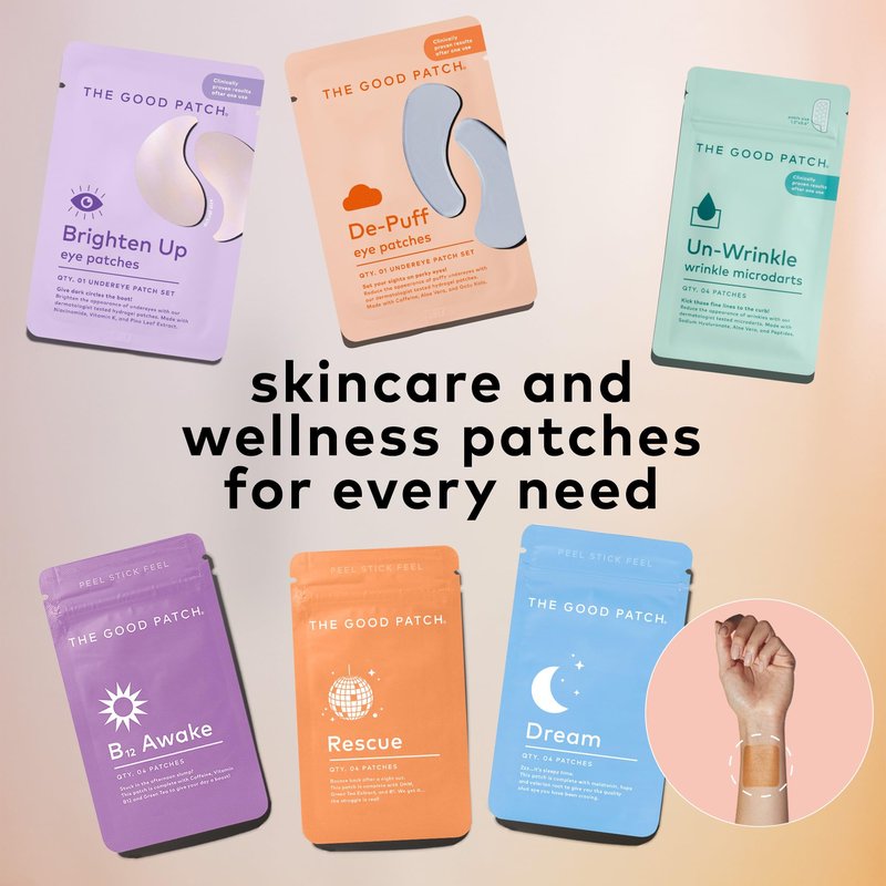 The Good Patch Brighten Up Hydrogel Under Eye Patches for Dark Circles and Puffy Eyes, Made with Niacinamide, Vitamin K, Pine Leaf Extract, Clinically Proven (6 Total Patch Sets)