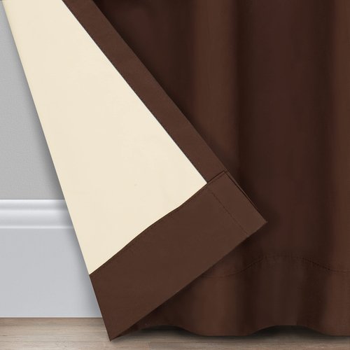 eclipse Microfiber Total Privacy Blackout Thermal Grommet Window Curtain for Bedroom (1 Panel), 42 in x 63 in, Chocolate