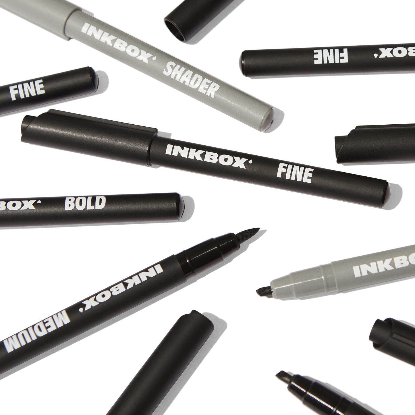 Inkbox Freehand Tattoo Marker Kit – Medium & Fine Tips, Lasts Up to 10 Days, For All Skin Tones, Water-Resistant, Cruelty-Free & Vegan, Long-Lasting Temporary Tattoo Pens, All Skill Levels – Pack of 2