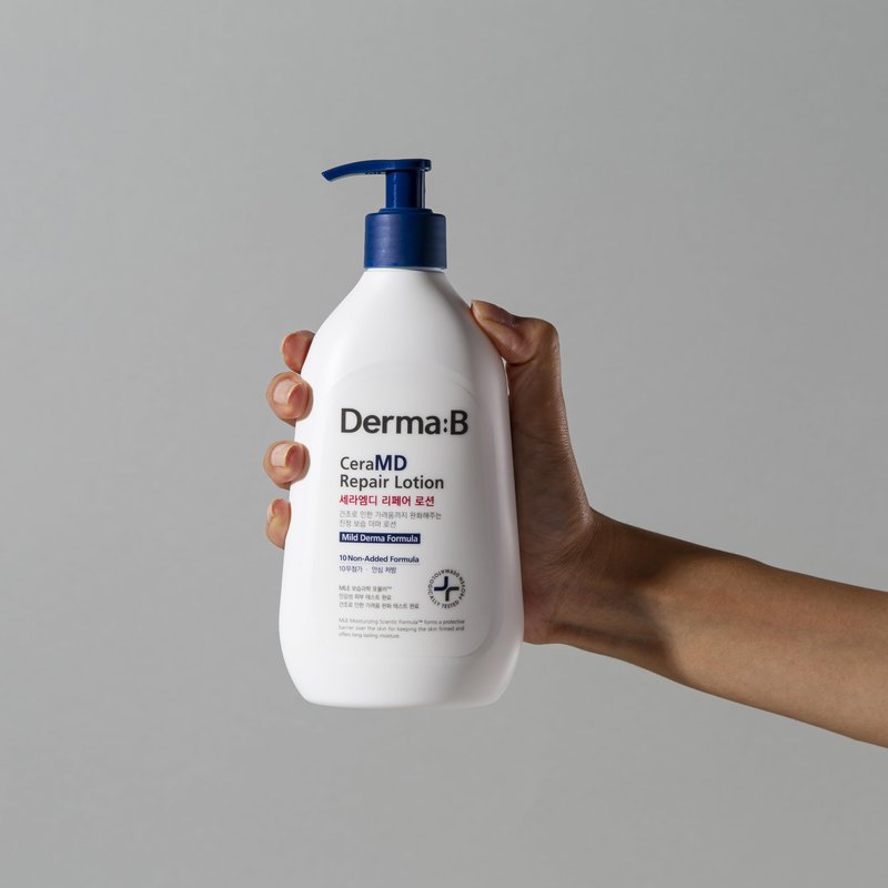 Derma B CeraMD Repair Lotion, Unscented Ceramide Panthenol Body Moisturizer, Fragrance Free, 13.52 Fl. Oz., 400ml