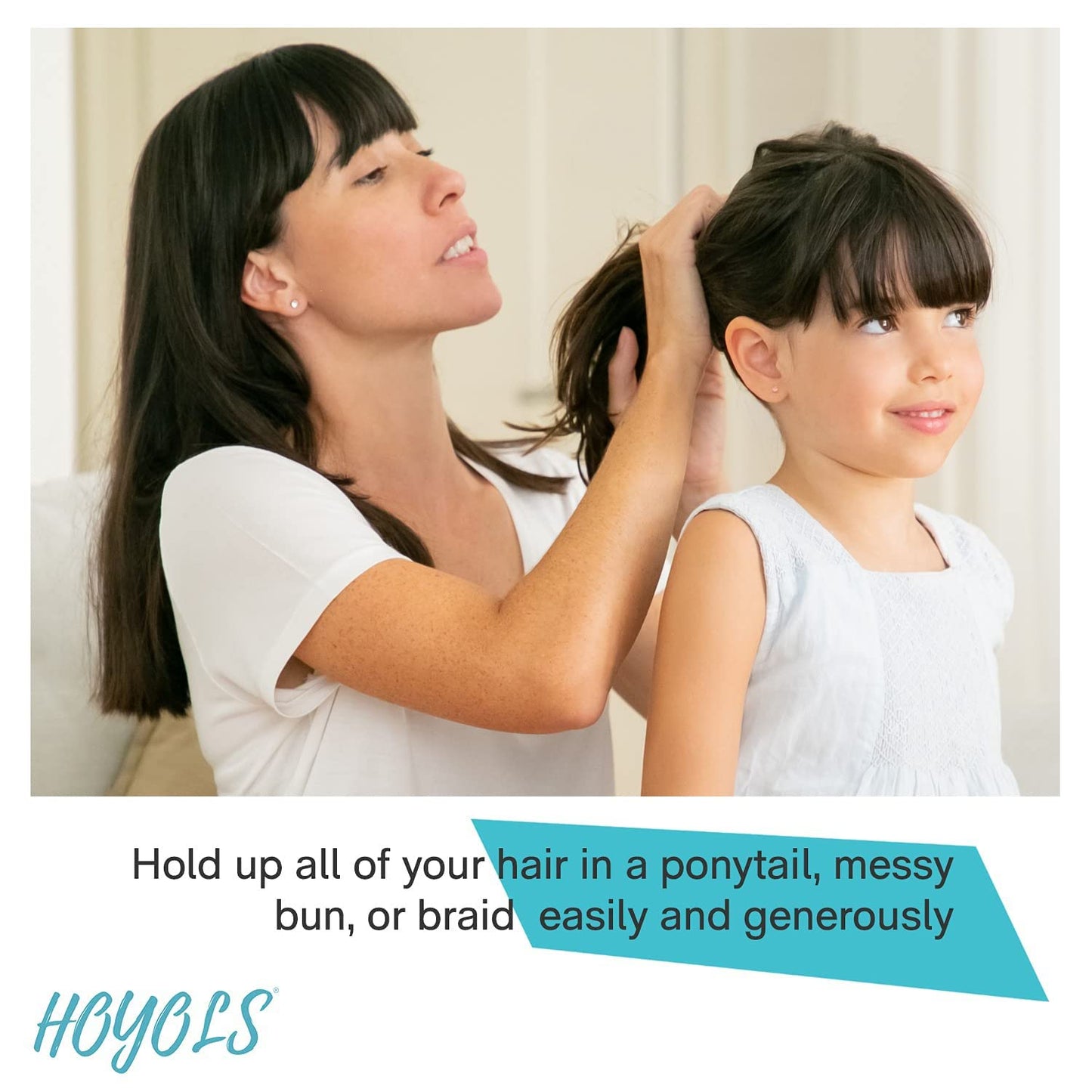 HOYOLS 3/4” Inches Black Hair Rubber Bands for Hair Ties Small Mini Elastics Bands Large Braiding Ponytail Holders for Baby Toddler Girls Kids No Damage 600pcs (M) Latex-Free