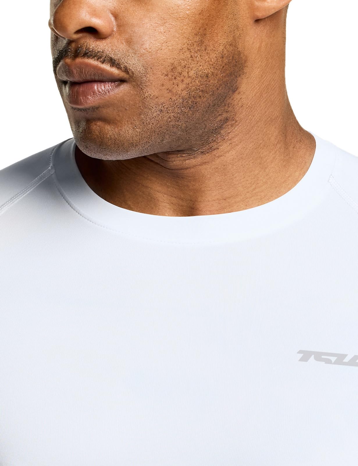 TSLA Men's UPF 50+ Quick Dry Short Sleeve Compression Shirts, Athletic Workout Shirt, Water Sports Rash Guard, Core Tops 3pack Real White, Large