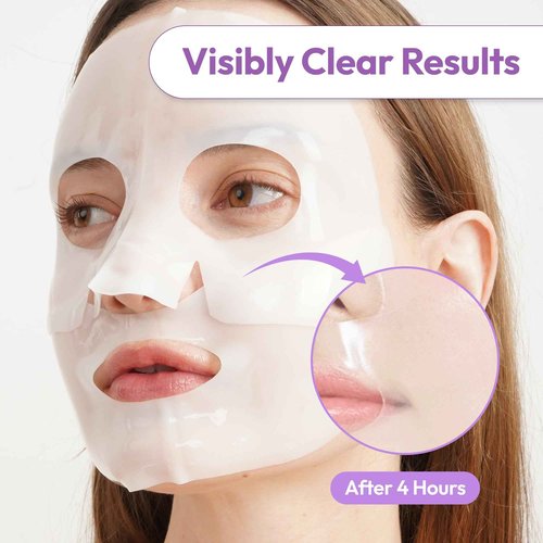 LAPCOS Deep Collagen Glass Skin Overnight Mask - Korean Skin Care Mask w/Rose PDRN, Vegan Collagen & Hydrogel Sheet - Hypoallergenic Firming Collagen Face Mask Sheets (4 ea, 1.23 oz)