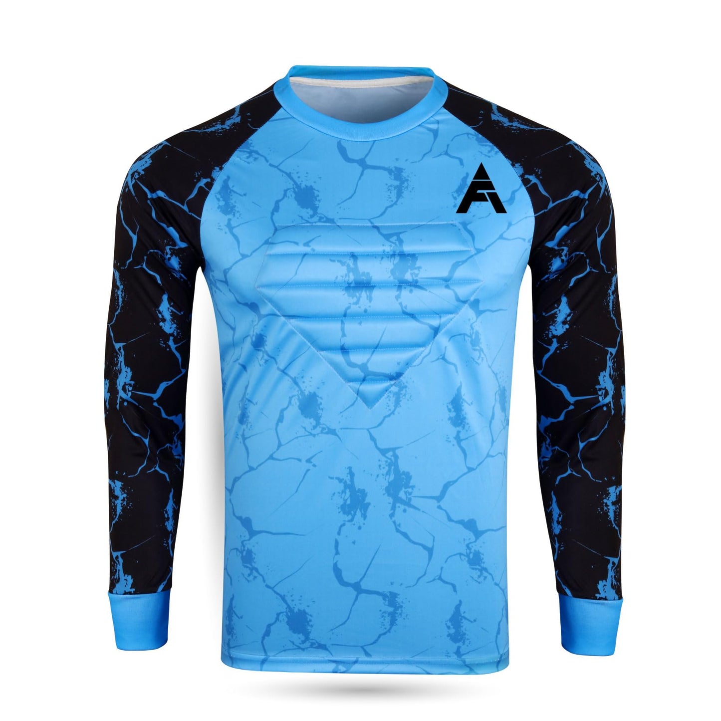 FOLK APPAREL Goalkeeper Jersey Chest Padded Goalie Shirt for Adult/Kids Soccer Elbow Padded Youth/Adult Sizes Long Sleeve (US, Alpha, Small, Regular, Regular, Blue)