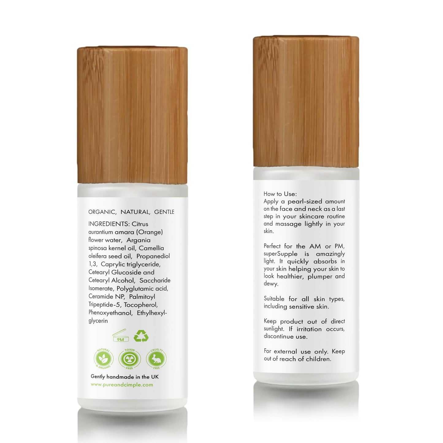 Pure & Cimple superSupple Barrier Repair Moisturizer – Organic Ceramide & Peptide Face Cream for Dry, Sensitive Skin – Triple Lipid Complex – Hydrating, Fragrance-Free Daily Facial moisturizer – 60ml