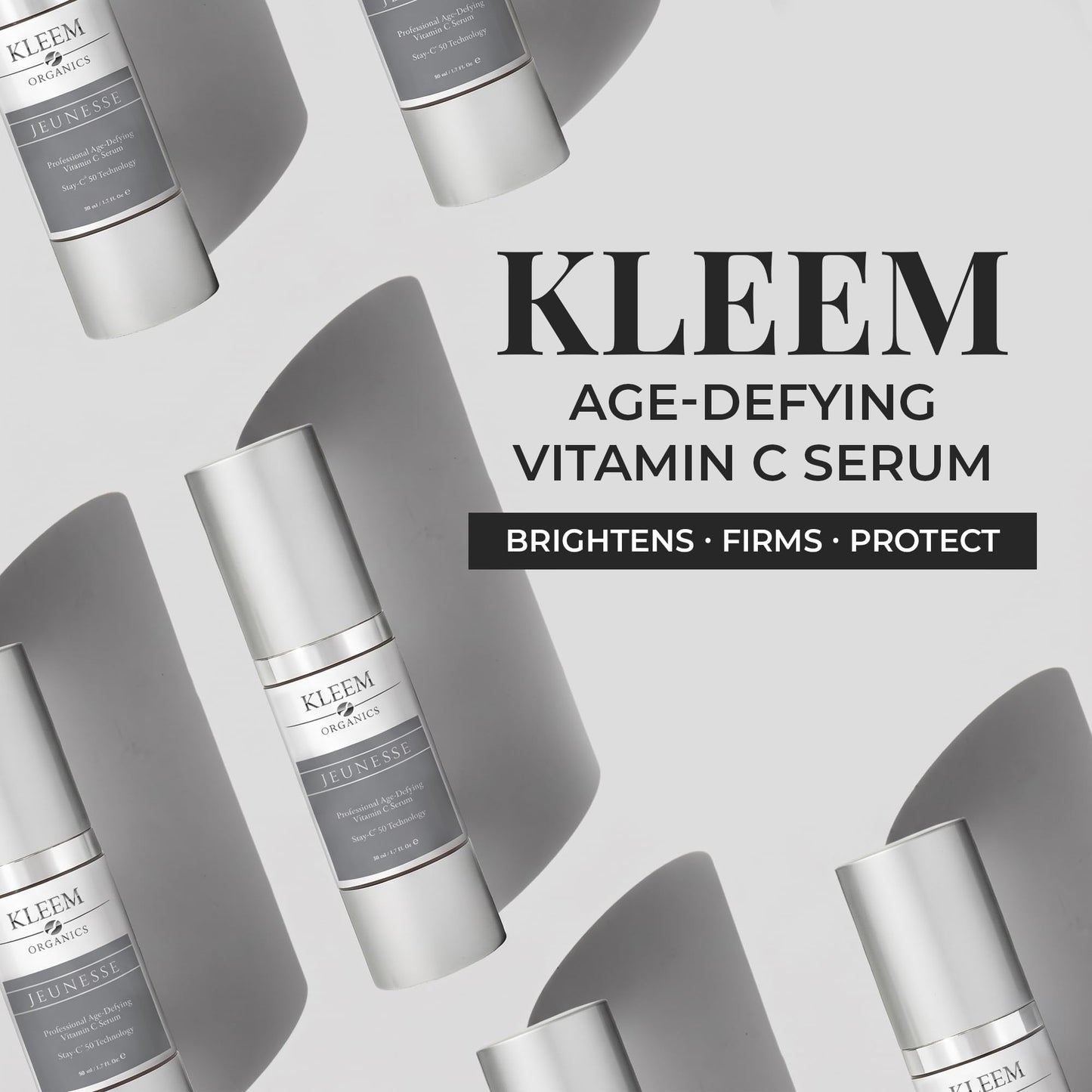 Kleem Anti Aging Vitamin C Serum for Face - Brightening Serum for Dark Spots, Age Spots, Wrinkles & Sun Damage - Face Serum with Hyaluronic Acid, Vitamin E & Aloe Vera - 1.7oz