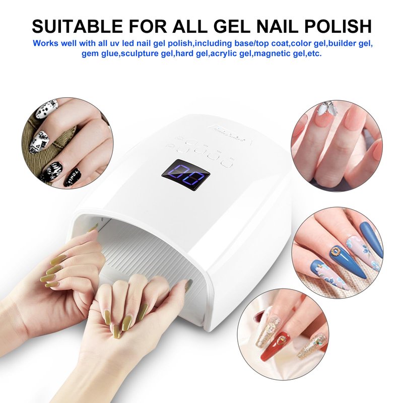 66W UV LED Nail Lamp, Professional Rechargeable Cordless UV Light for Gel Nails,5 Timer Settings Gel Nail Light, Nail Dryer Nail Art Manicure Tools for Home and Salon