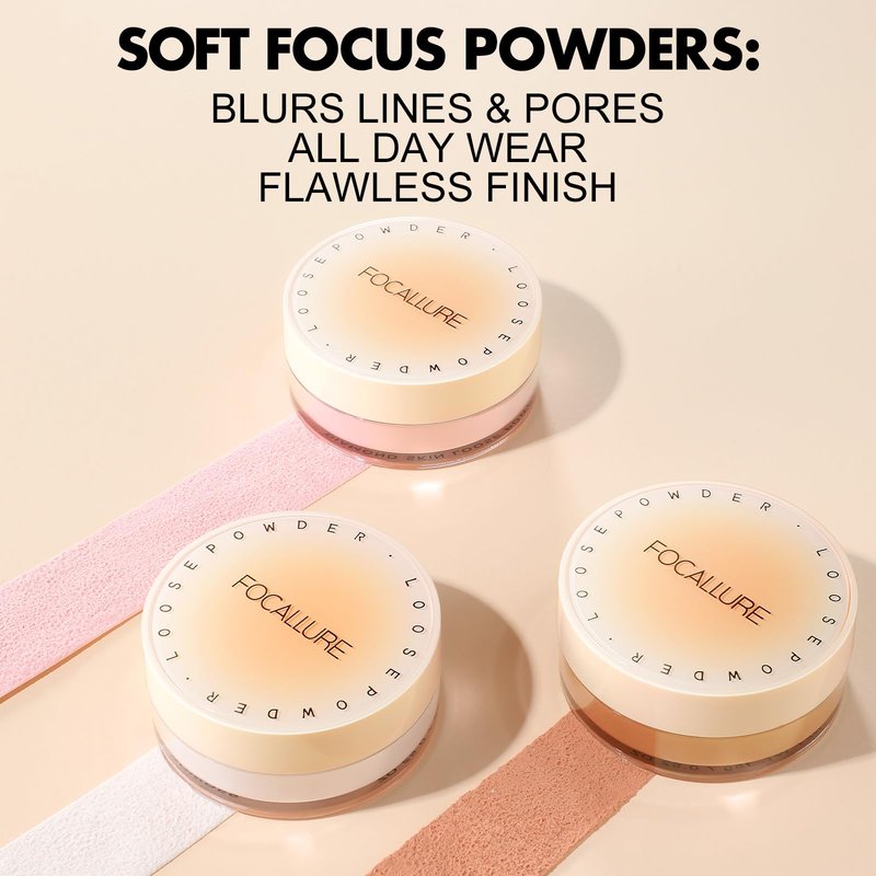 FOCALLURE Loose Setting Powder,Long Lasting Oil Control Face Powder,Lightweight Face Finishing Powder, Shimmer and Skin-Smoothing Makeup Powder,CC01