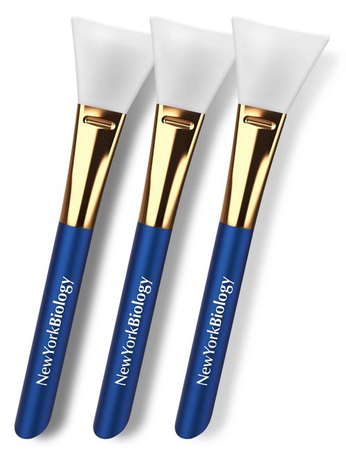 New York Biology Dead Sea Mud Mask for Face and Body Infused with Lavender with 3 pcs Face Mask Brush Applicators - Spa Quality Pore Reducer for Acne, Blackheads and Oily Skin