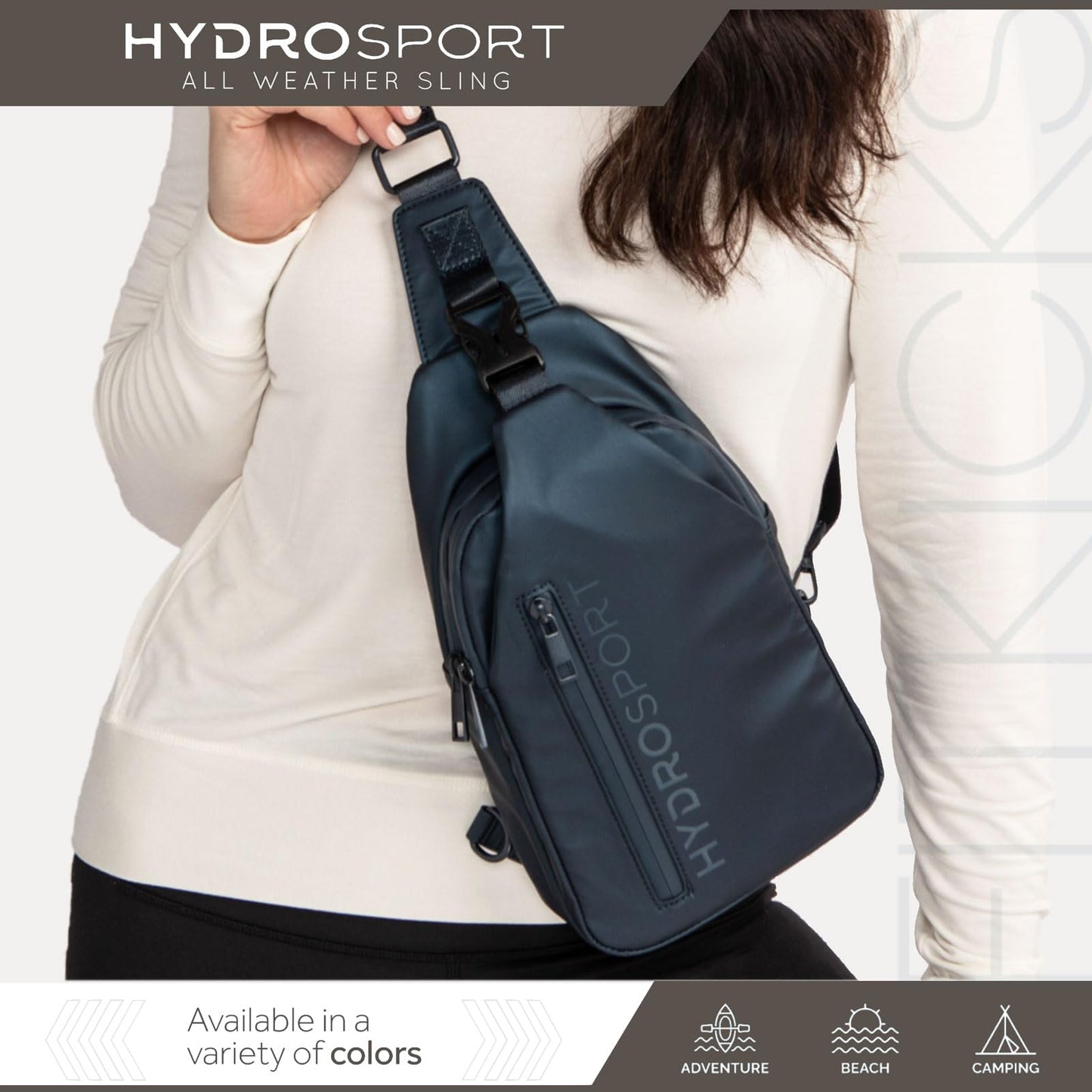 FITKICKS Hydrosport All Weather Sling Bag Unisex Crossbody Travel Hiking Chest Bag - Navy