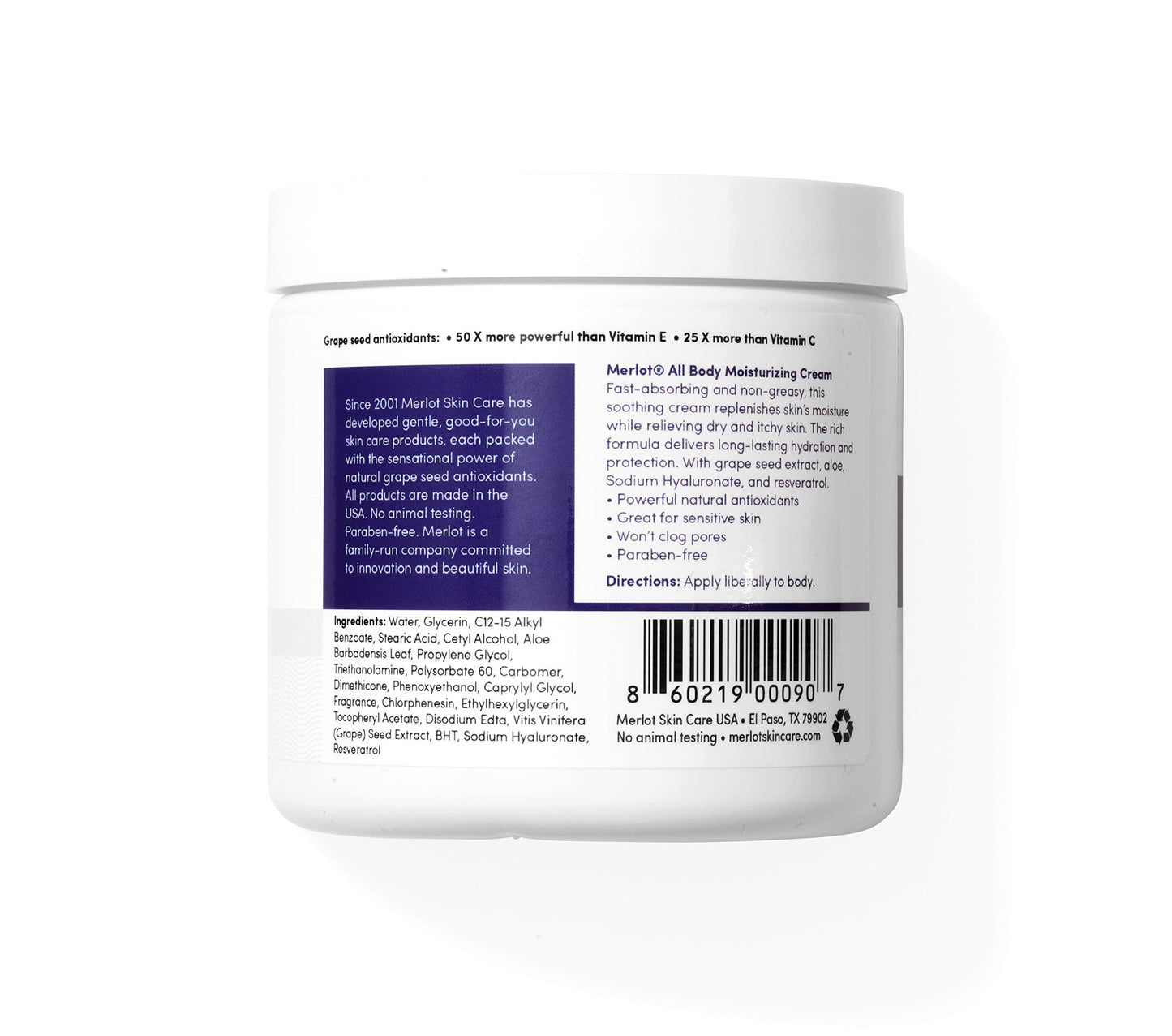 Merlot MOISTURIZING All BODY CREAM FOR ALL SKIN TYPES | 16 OZ