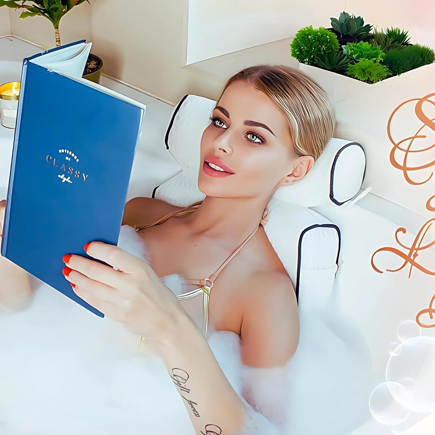 Luxury Bath Pillow - 4D Breathable Mesh Headrest Cushion with 6 Strong Suction Cups | Ideal for Tubs & Spa Gifts