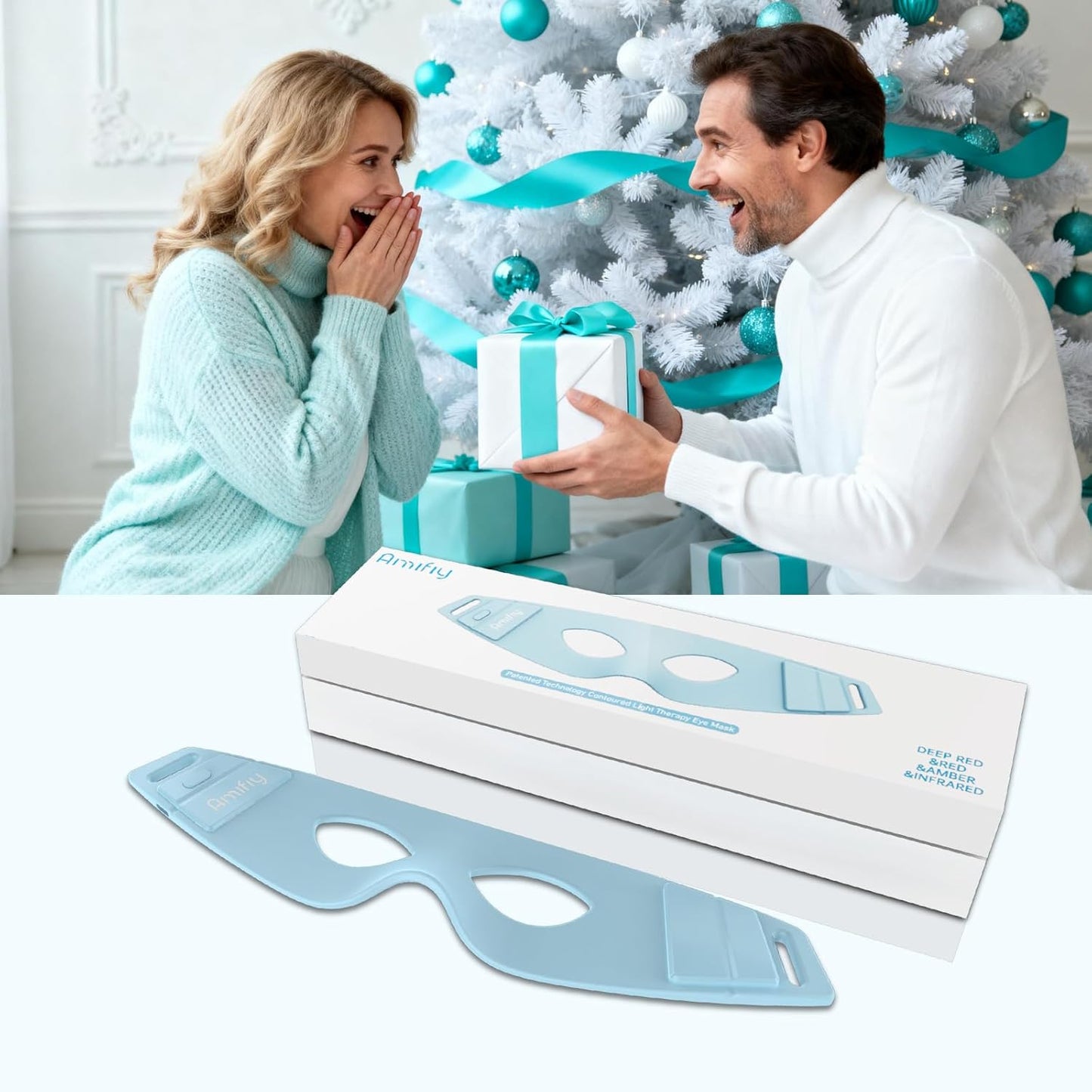 Red Light Therapy Eye Mask - NIR Infrared Device for Dark Circles, Puffiness & Wrinkles | Anti-Aging Treatment for Men & Women