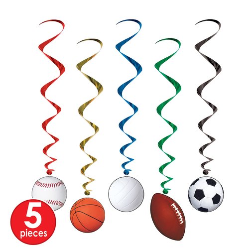 Beistle Sports Whirls Party Accessory 5 Count
