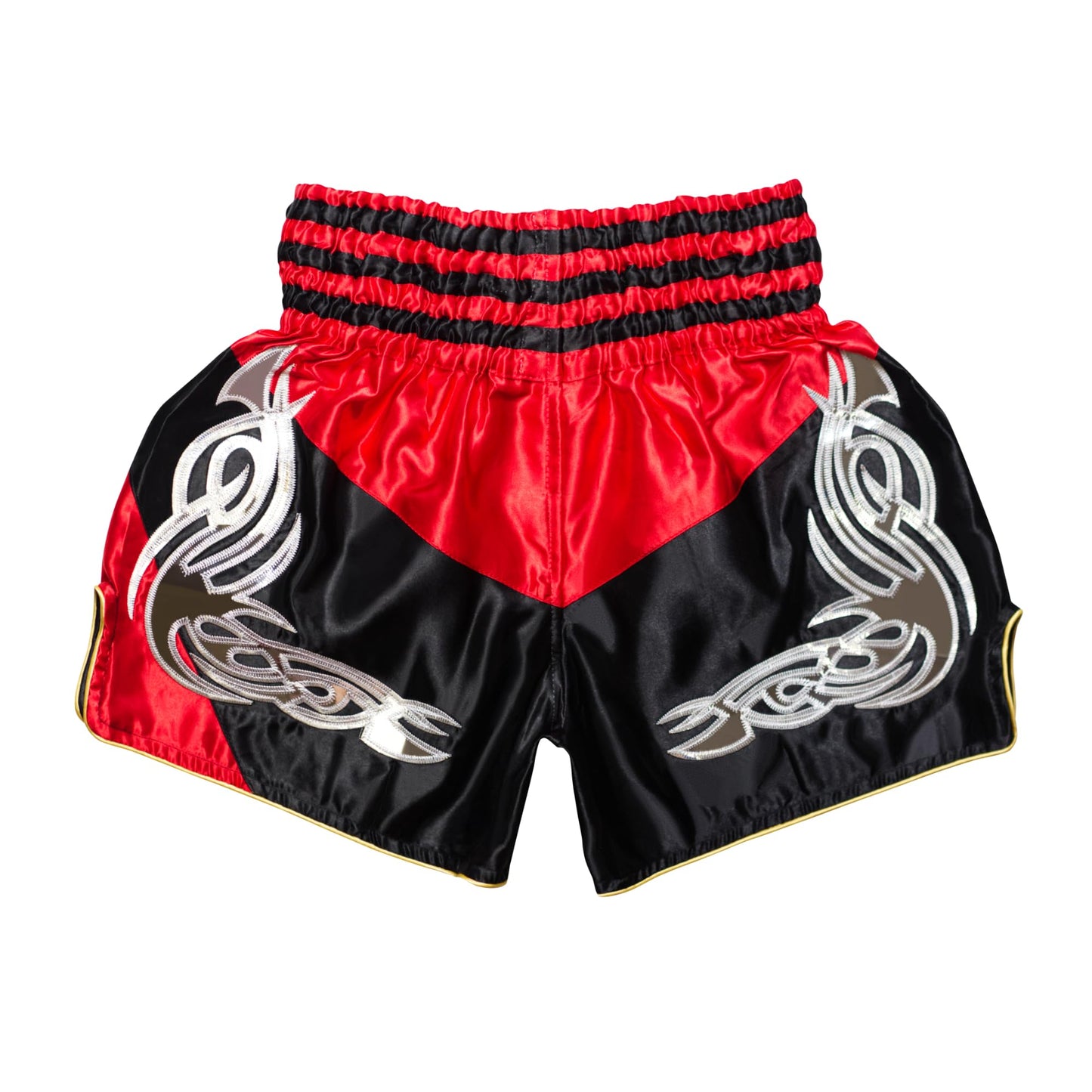 SIAMKICK Classic Muay Thai Shorts for Men Women Boxing Kickboxing High Grade MMA Fight Clothing Training Workout Trunks (M, Black/Red)