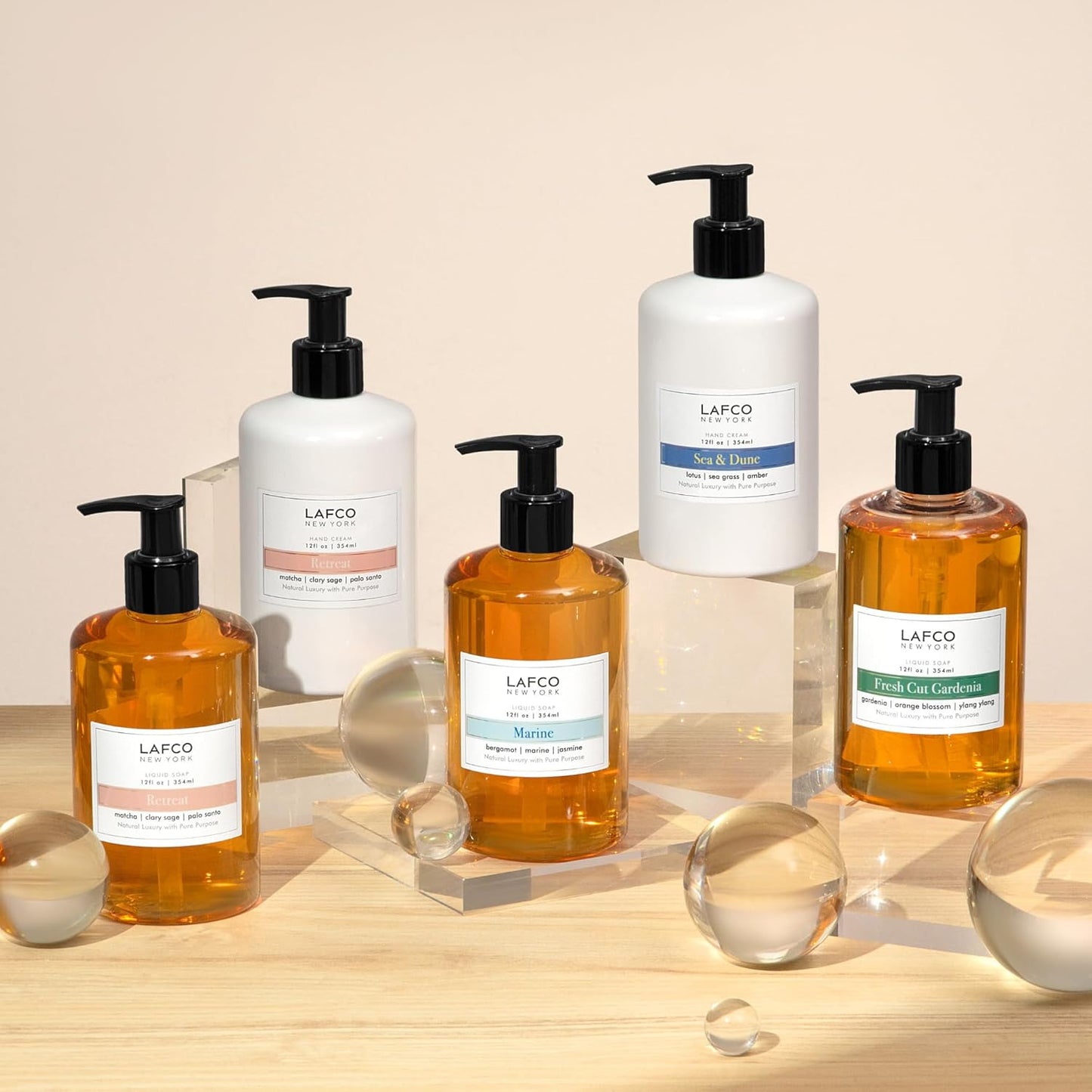 LAFCO New York Liquid Soap - Marine Scent, 12 oz | Regenerates & Moisturizes All Skin Types, Hypoallergenic & Cruelty-Free