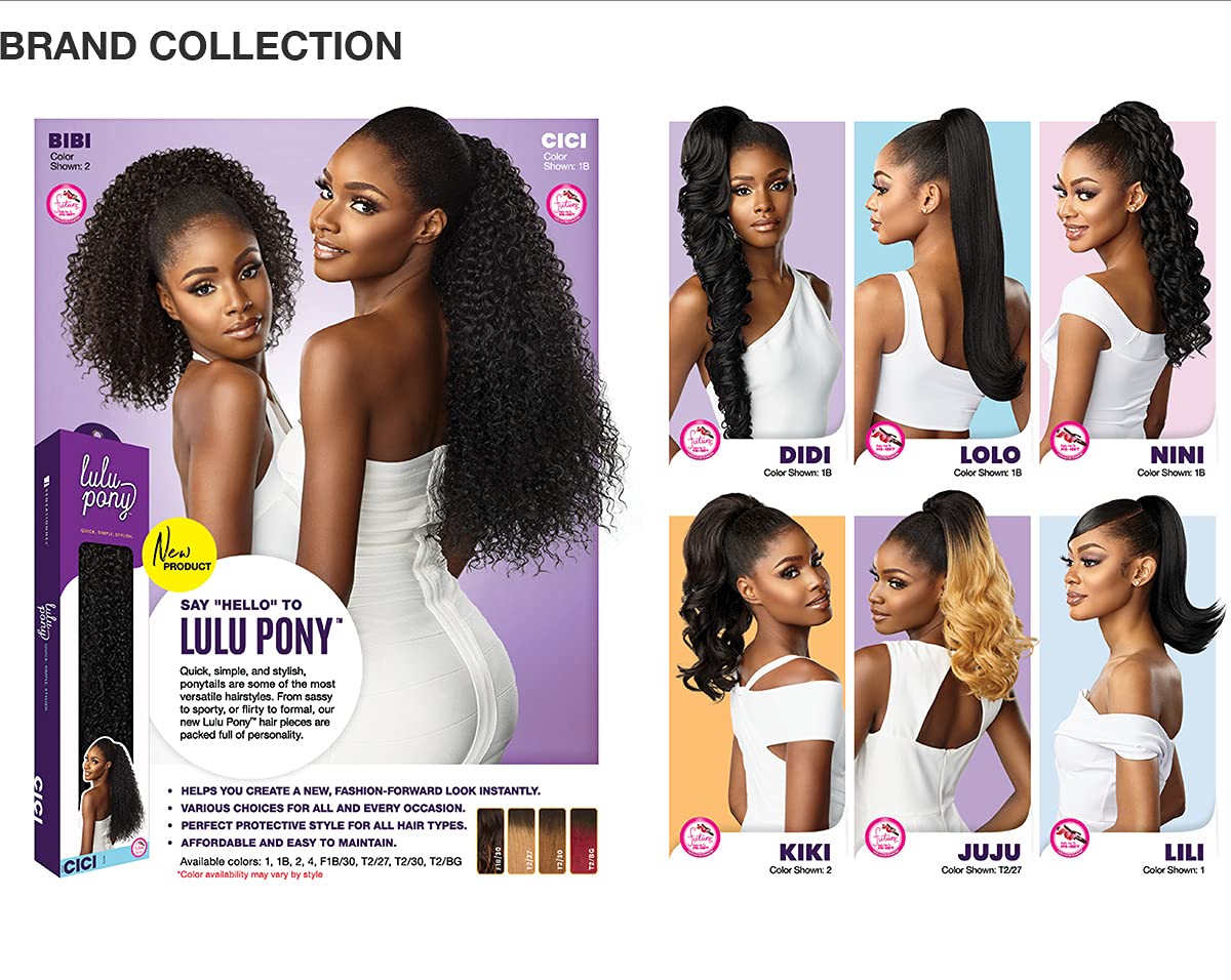 Lulu Ponytail Drawstring - High Heat Synthetic Yaki Hair Piece | 2 Dark Brown