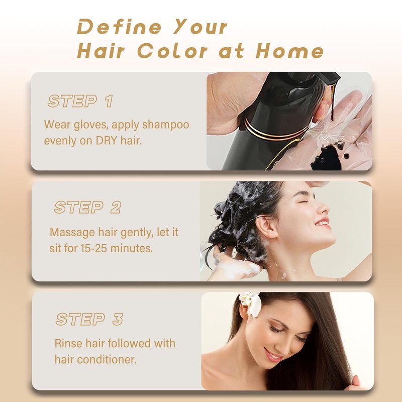 Silver Gray Hair Dye Shampoo | Instant Color in Minutes, Long-Lasting Formula - 16.90 Fl Oz