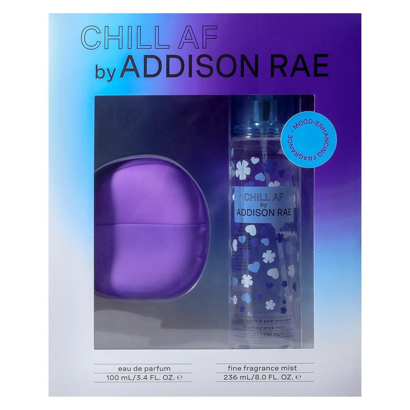 Addison Rae Fragrance Chill - Mood-Boosting Fragrance Gift Set for Women - Chamomile and Pear Blossom Notes - Eau de Parfum and Body Spray - 2 pc