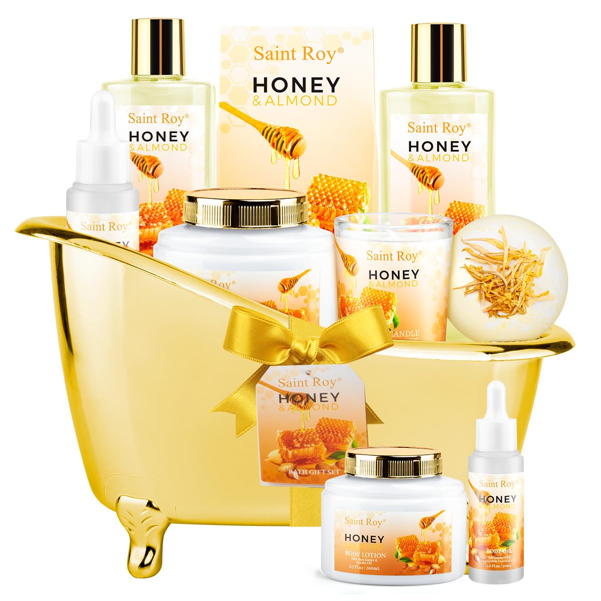 Shower kit gift Birthday Spa Gifts for Women & Men, Honey Almond Bath Gift