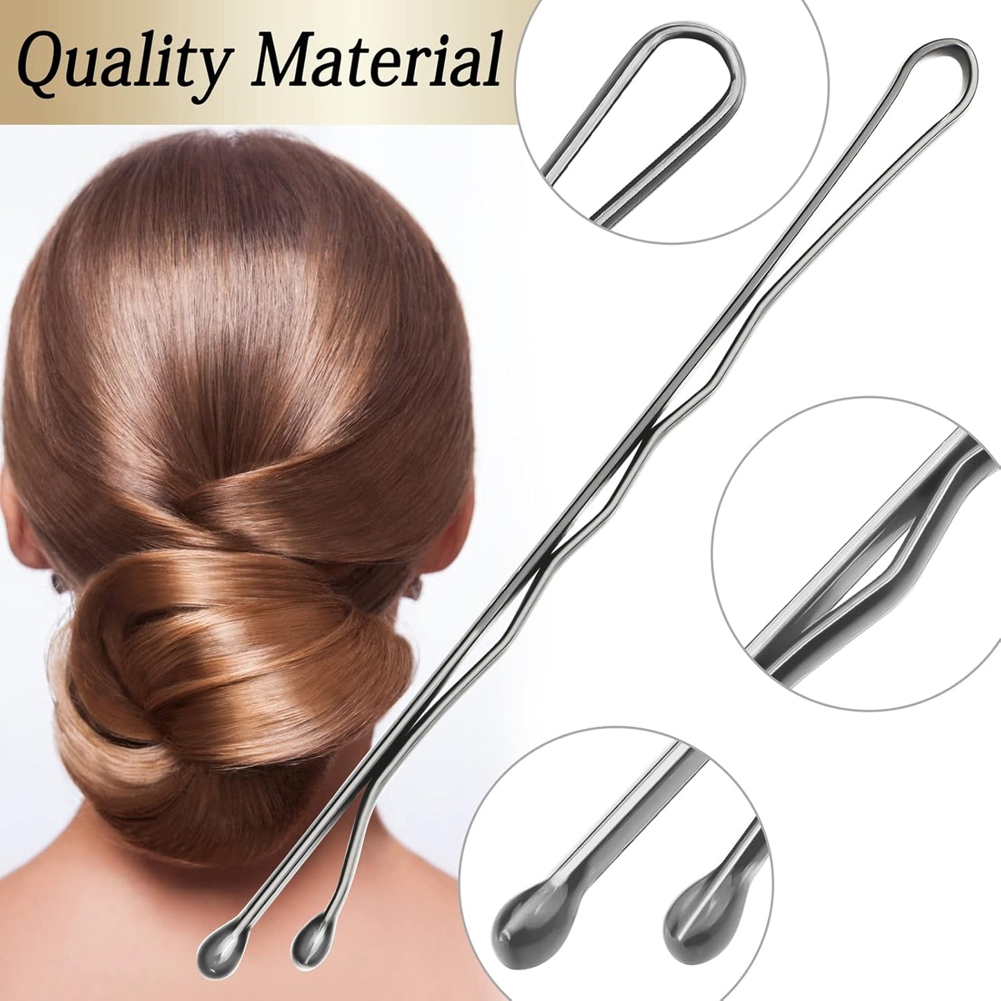100PCS 2Inches Hair Pins Kit Secure Hold Bobby Pins Clips for Women Girls and Hairdressing Salon With Clear Storage Box(Black)