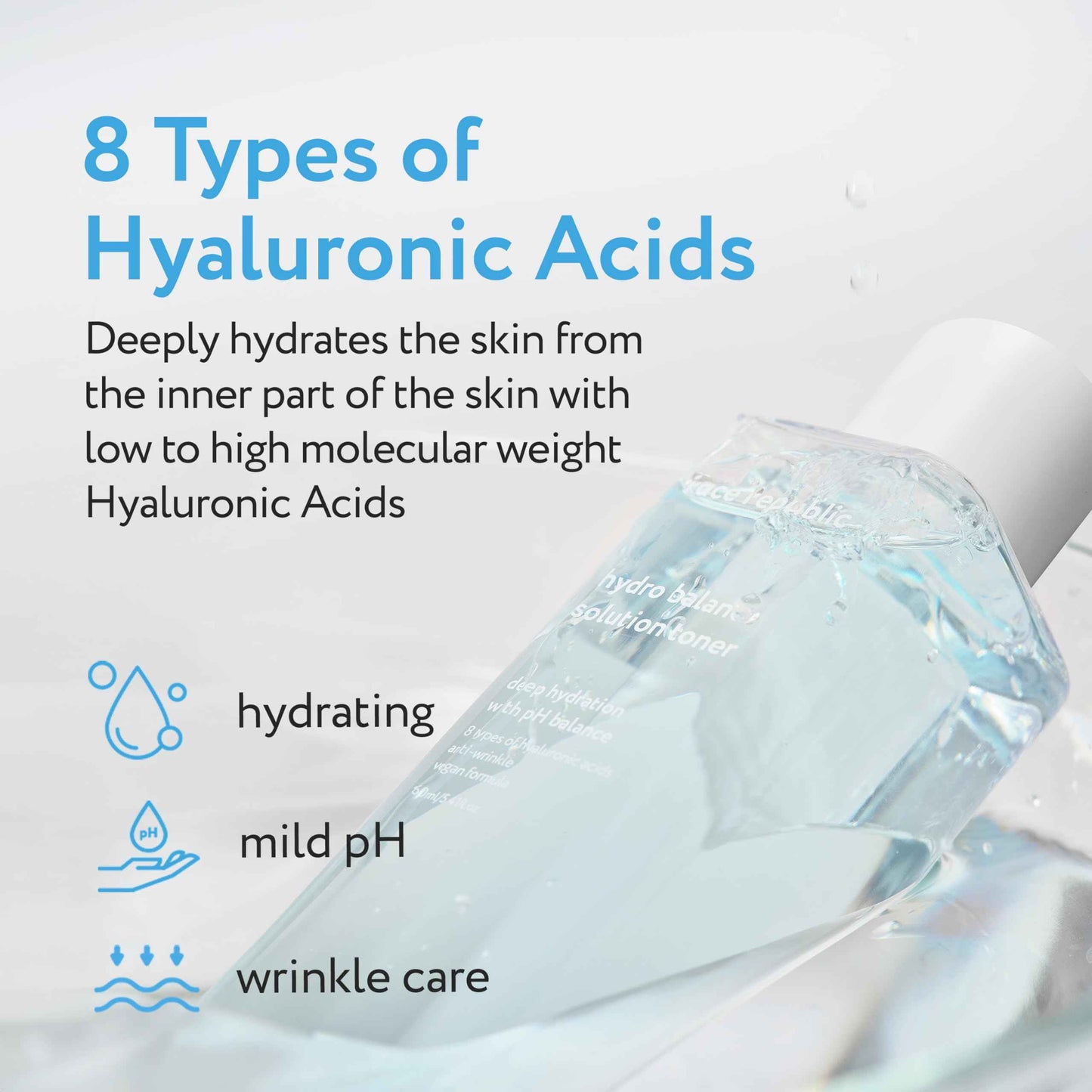 Face Republic Hydro Balance Solution Toner 160ml 5.41 fl oz | Hydrating & Balancing | Hyaluronic Acids, Panthenol, Adenosine | Soft, Plump Skin | Vegan Korean Skin Care