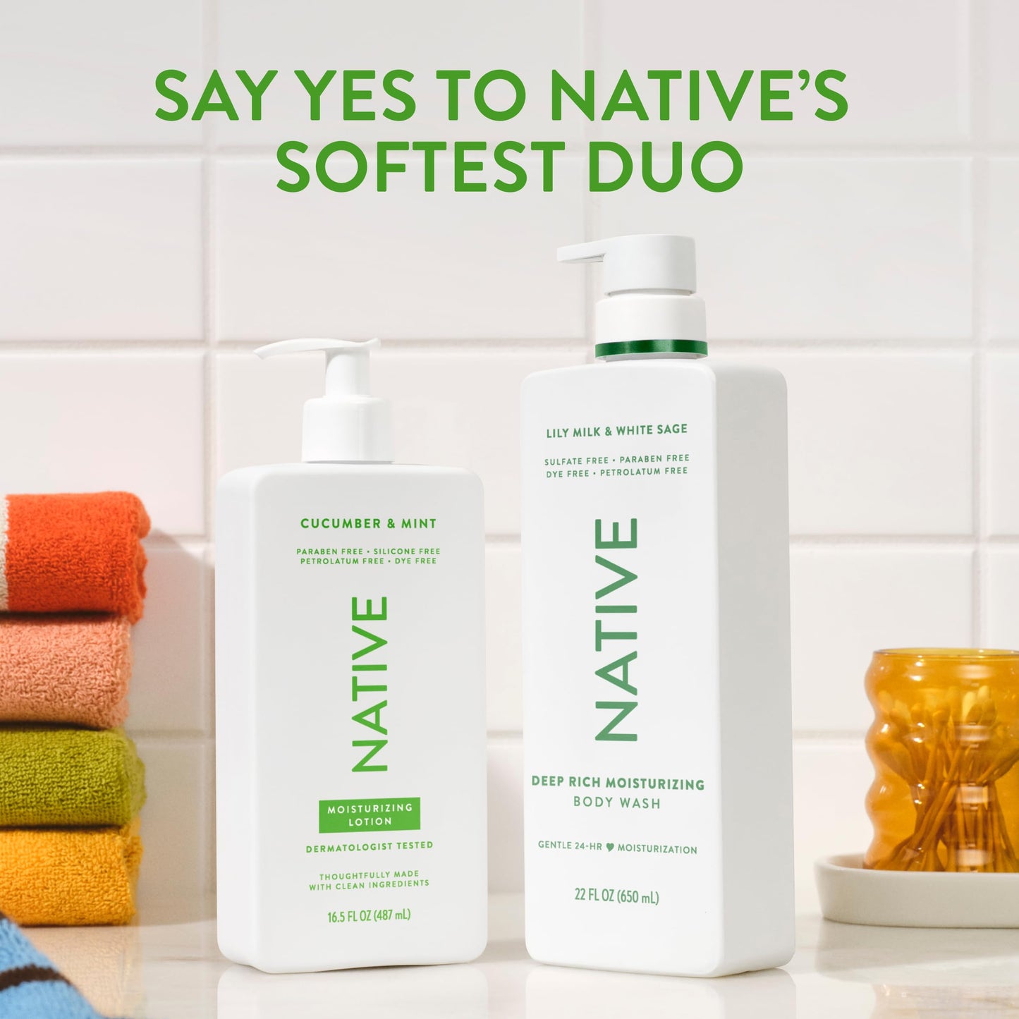 Native Body Lotion, Cucumber & Mint, 48-Hour Hydration for Dry & Sensitive Skin, Made with Plant-Based Moisturizers like Shea Butter, Silicone & Paraben Free, 16.5 fl oz