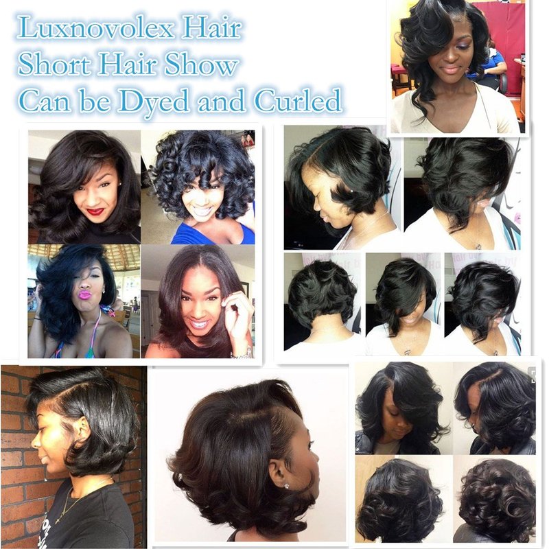 Luxnovolex Brazilian Hair Body Wave 4 Bundle Brazilian Virgin Hair Wavy 8A Grade 100% Unprocessed Human Hair Weave Bundles Short Sew In Hair Extentions