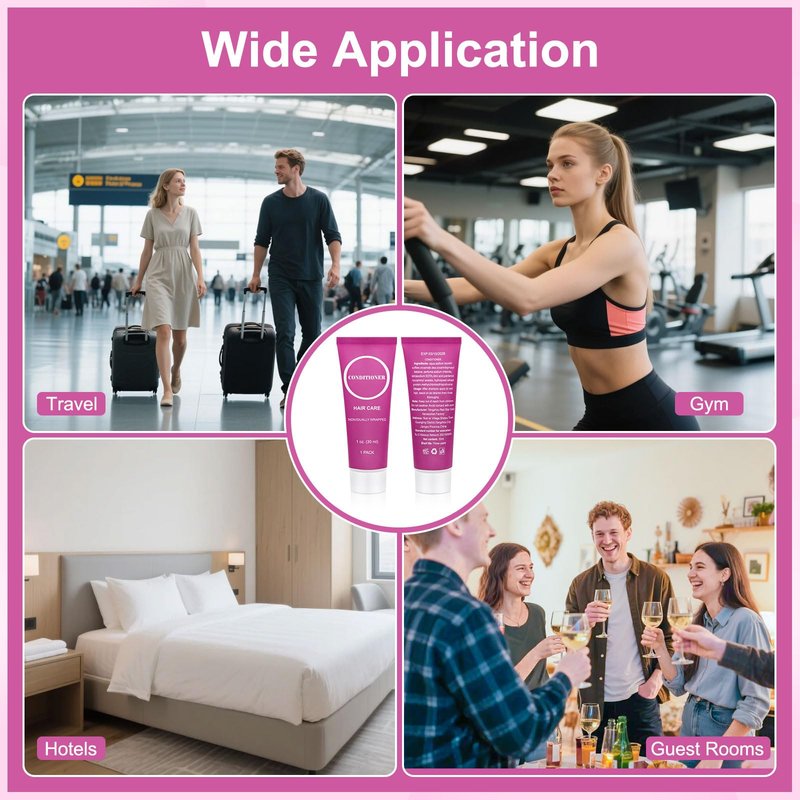 Travel Size Conditioner in Bulk, Individually Wrapped Mini Hair Sample Trial Small Conditioner for Men Women Essential Toiletries Amenities for Hotel Guests Shelter/Homeless/Charity 1 oz (100 Pack)