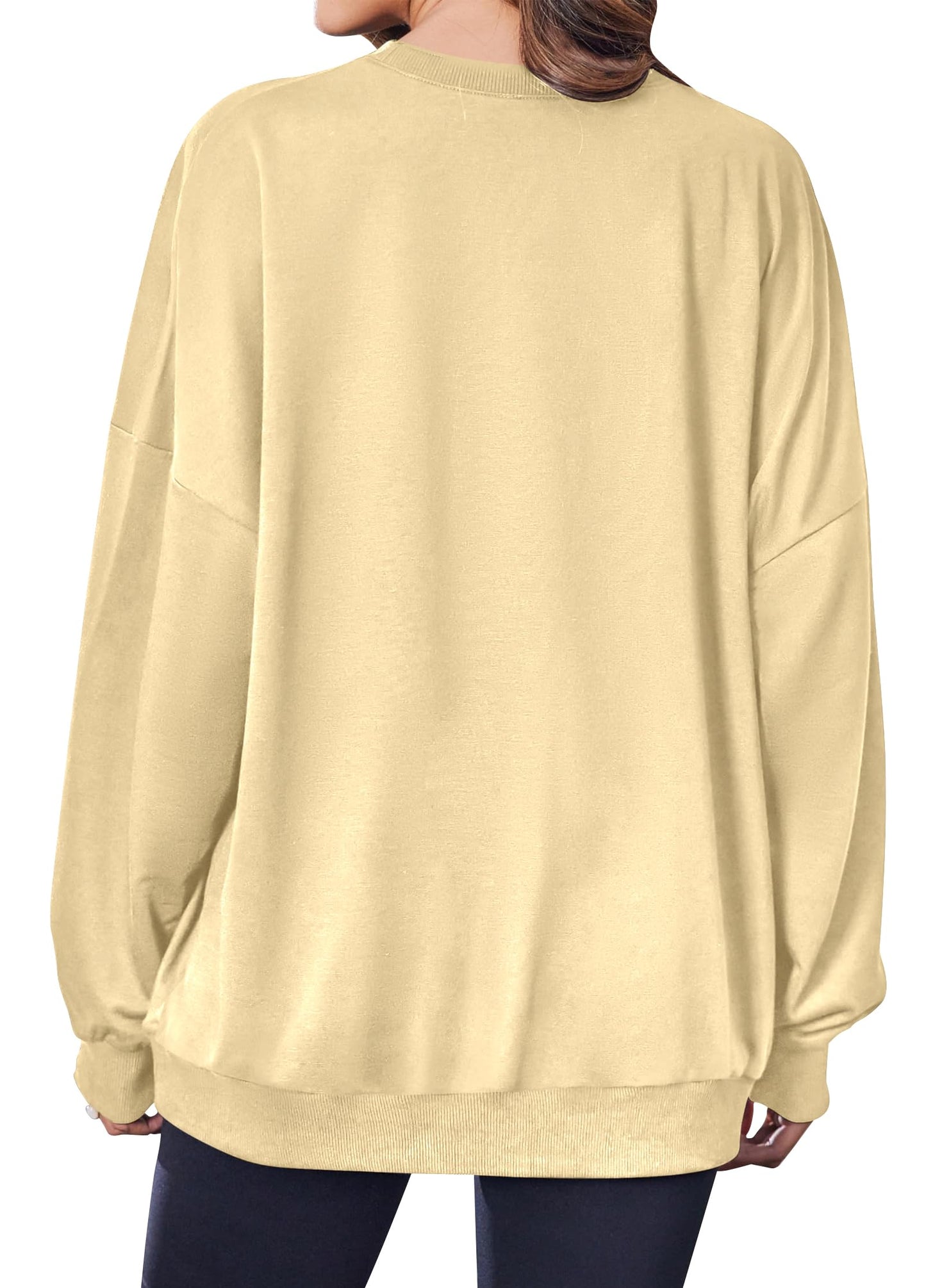 QAUN Oversized Aunt Sweatshirt Women: Auntie Tshirt Cool Aunt Shirt Long Sleeve Casual Pullover Tops(Apricot, Medium)