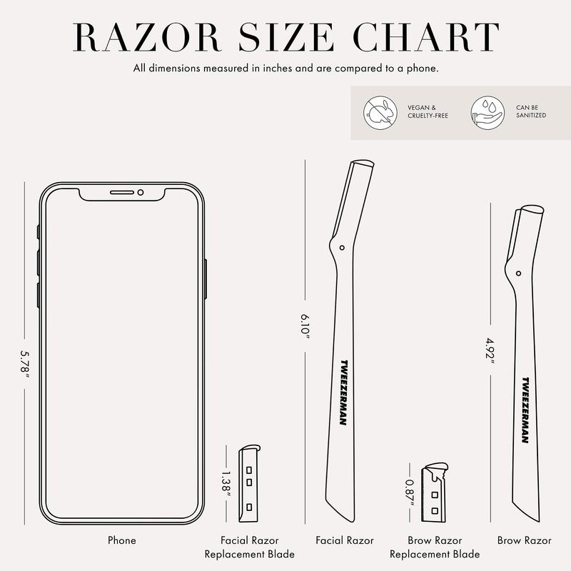 Tweezerman Exclusive Eyebrow Razor & Tea Rose Mini Slant Tweezer