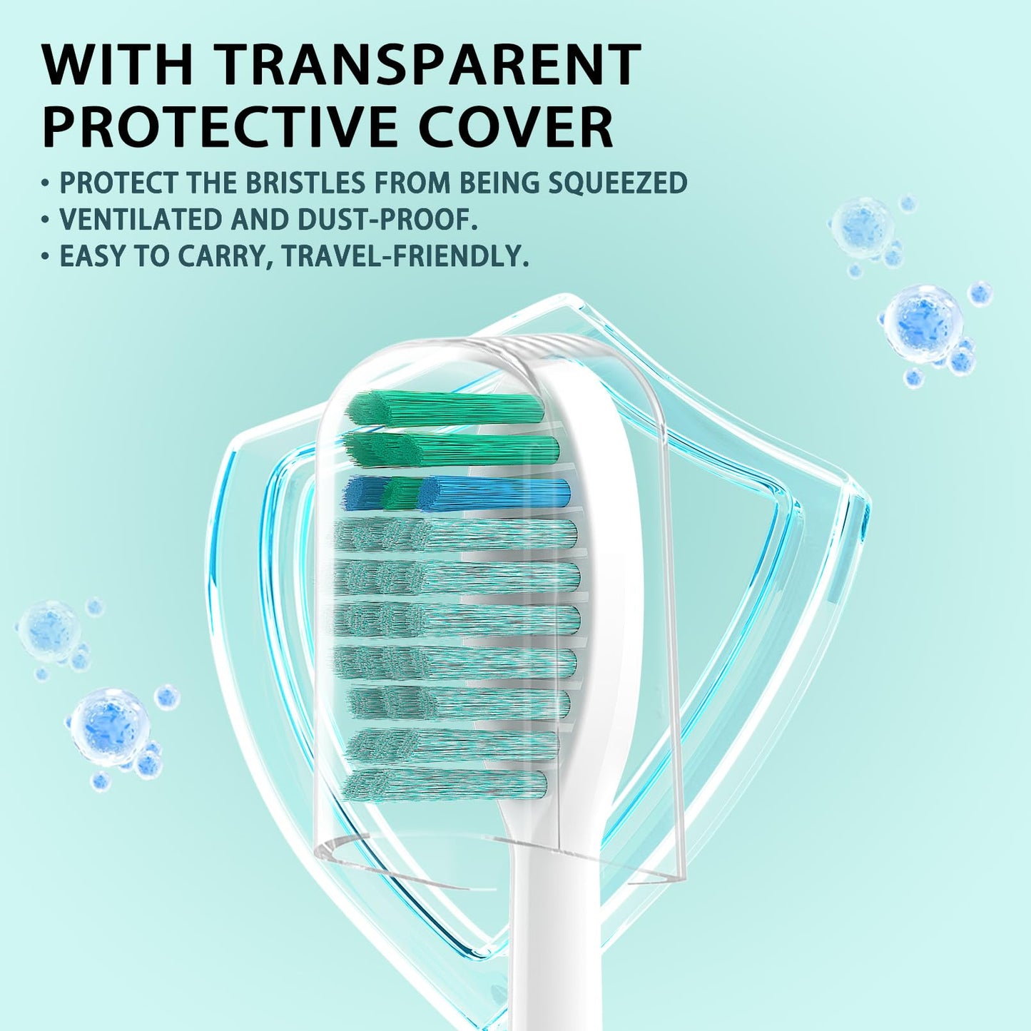 YMPBO 10 Pack Toothbrush Replacement Heads Compatible with TAO Clean Sonic Toothbrush Adults, Tooth Brush Head Toothbrush Heads Refill, Medium Bristles, Whitening