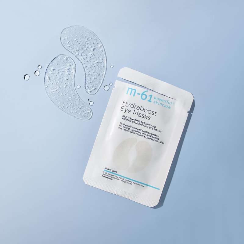 m-61 Hydraboost Eye Masks | Hydrogel Under Eye Patches with Hyaluronic Acid, Peptides, Vitamin E for Puffiness, Dark Circles | Derm & Allergy Tested | Made in South Korea - 10 Treatments
