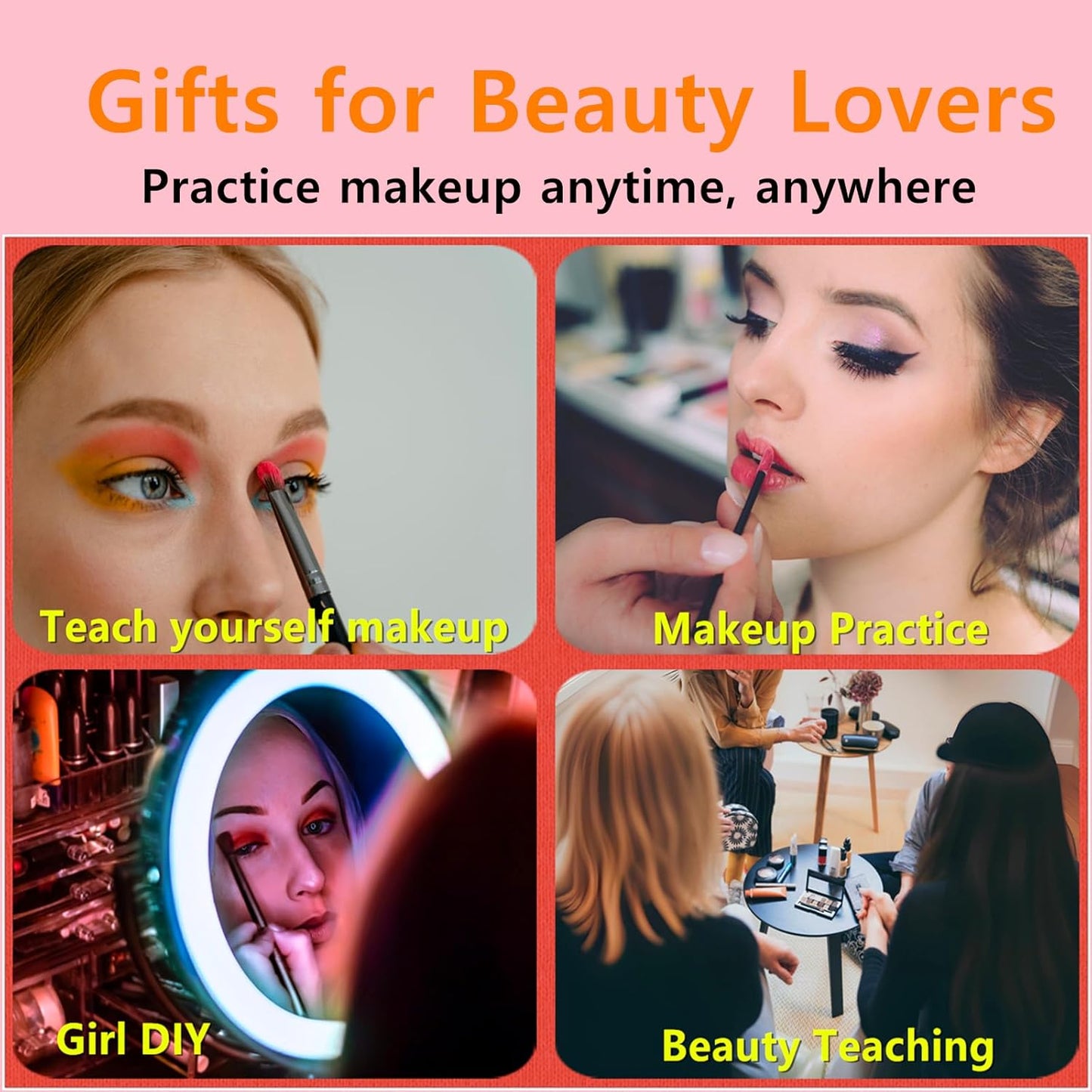 5D Silicone Makeup Mannequin Face - Reusable Practice Board for Makeup Artists | Golden Wheat Color