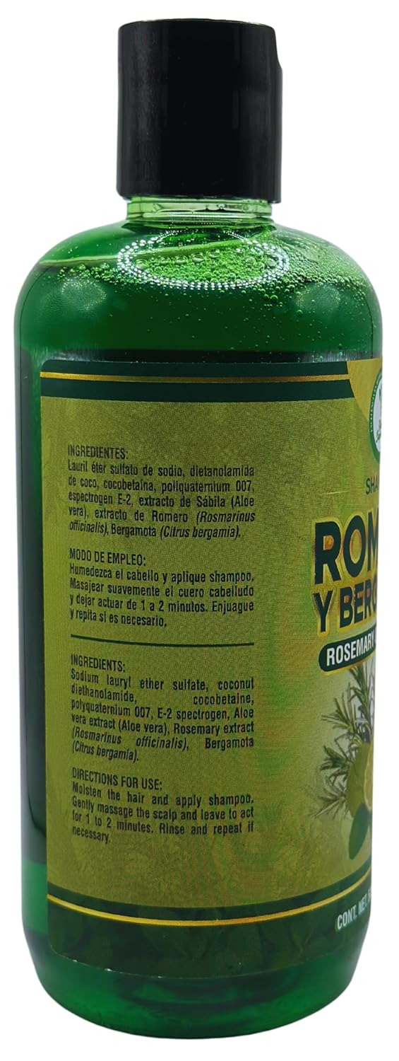 Nourishing Rosemary Aloe Vera Bergamot Shampoo - Sulfate-Free Hair Care | 16.9 fl oz (Pack of 2)