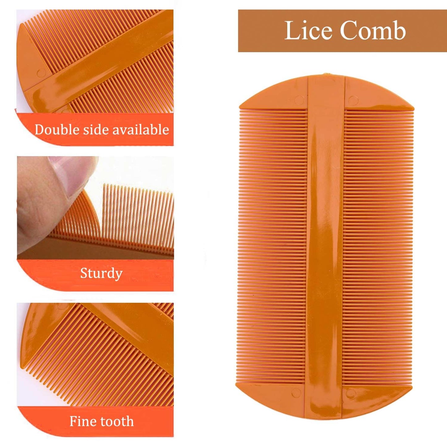 Dandruff Comb Fine Tooth Scalp Detox Comb Lice for Women, Men & Kids Stainless Steel Scalp Detoxing, Sweep & Massage Hair Brush Tool for Hair Care (1PC Brown)