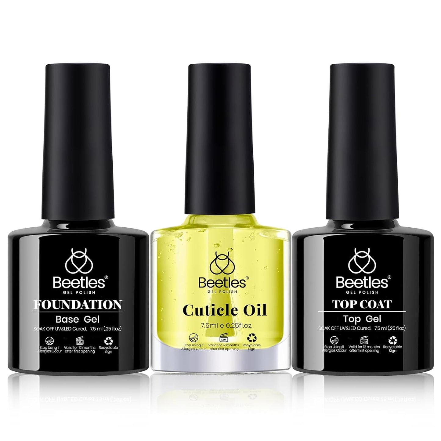 beetles Gel Polish 9 in 1 Gel Nail Glue for Clear Acrylic Nails Tips, Long Lasting Super Strong Brush Nail Glue for Fake Nails, Base Blooming Nail Gel, New Safe Formula, U V Light Cure