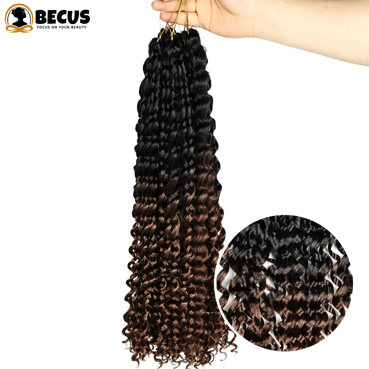 6 Packs Gogo Curl Crochet Braids - Jamaican Bounce Synthetic Hair Extensions | 18" #1B/30 for Black Women