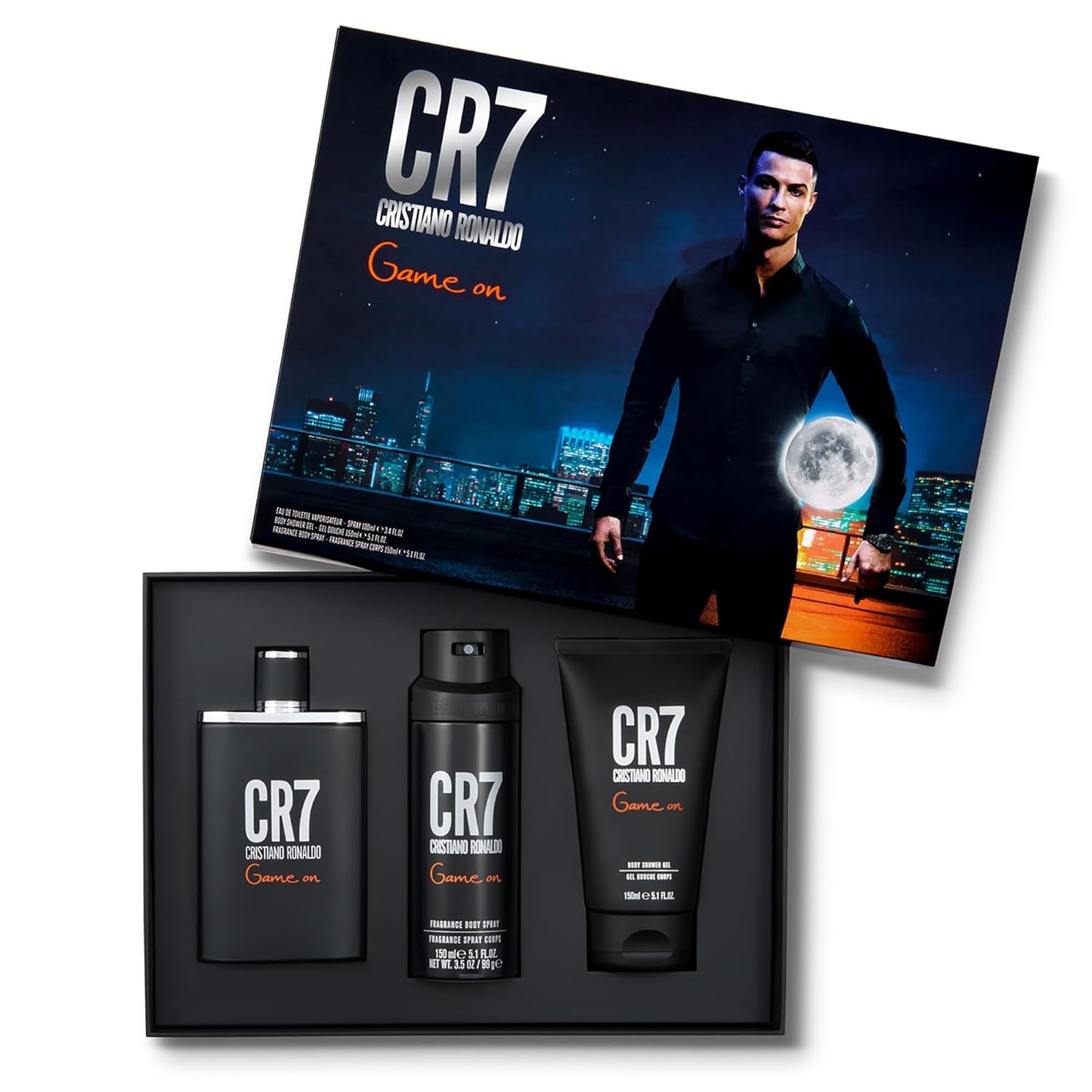 Cristiano Ronaldo Game On Men's Gift Set - 3.4oz EDT Spray, 5.1oz Shower Gel, 4.1oz Body Spray