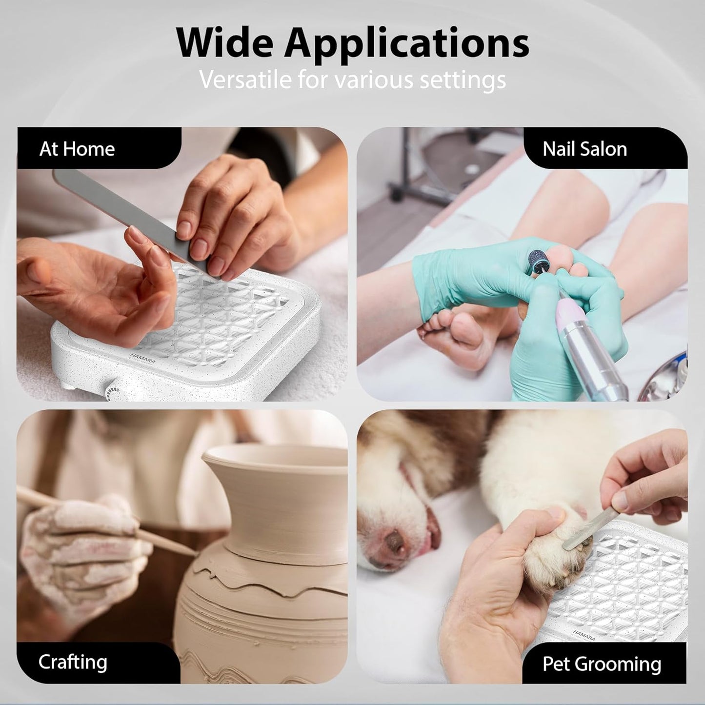 Nail Dust Collector - Quiet & Powerful 8000 RPM Suction for Home & Salon | Compact Design with Reusable Filter