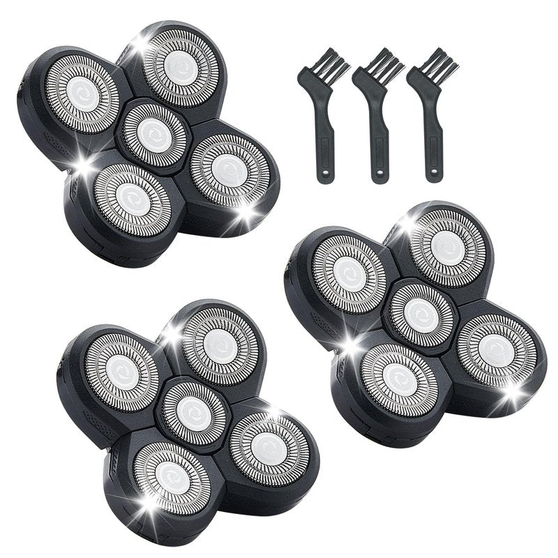 3PCS Shaver Replacement Blades Compatible with Freedom Bald Men Head Shaver Kit,5 Blade for Bald Men Head and Face Electric Razor Replacement
