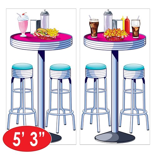 Soda Shop Tables & Stools Props Party Accessory (1 count) (2/Pkg)