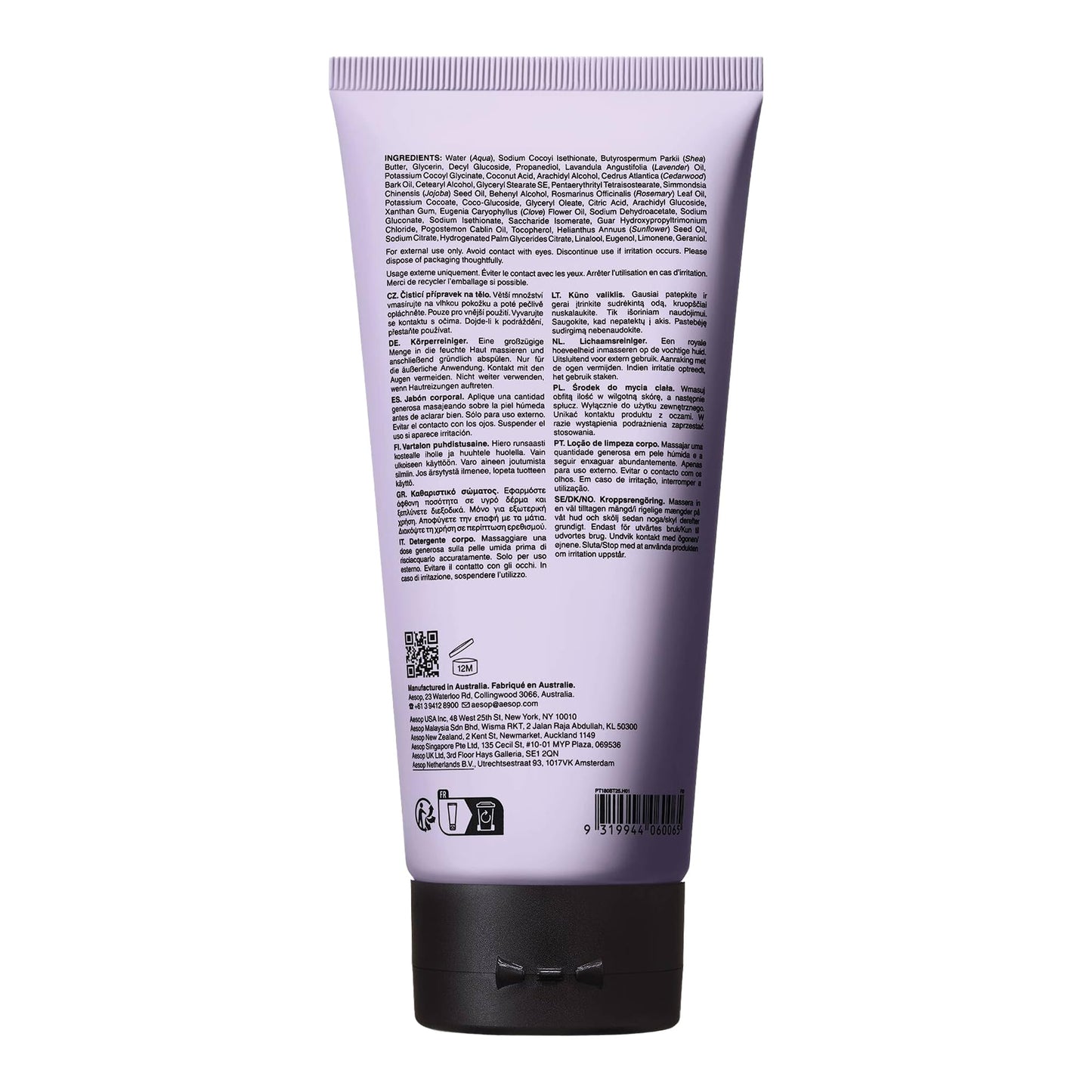 Aesop Eleos Moisturizing Body Cleanser | Hydrating Ingredients For Refreshed, Soft Skin | Enriched With Emollients, Humectants, Purifying Botanicals | 180mL / 6.2oz