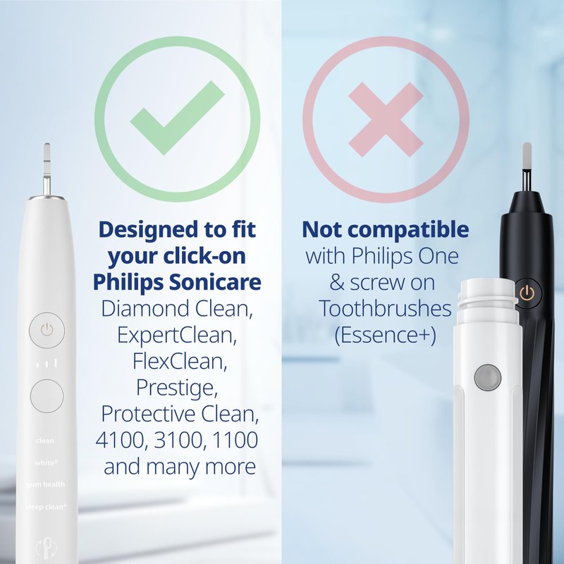 Toothbrush Heads Sensitive Compatible with Philips Sonicare Toothbrush Heads - Soft Replacement Heads for Sensitive Gums and Teeth - Gentle Brush Heads - White