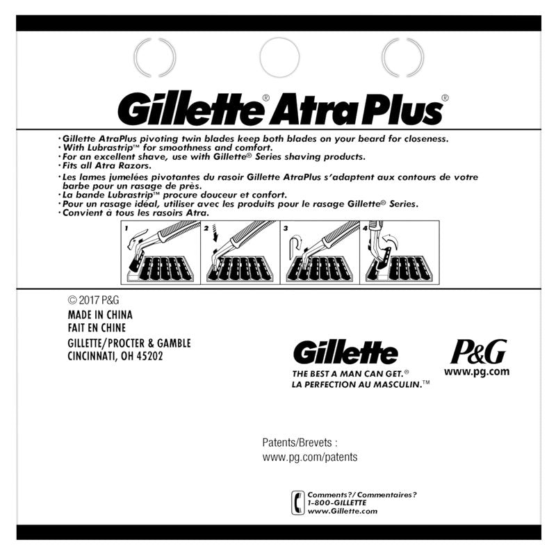 Gillette AltraPlus Mens Razor Blade Refills, 10 Count, Lubra-Soft Strip for Smoothness and Comfort