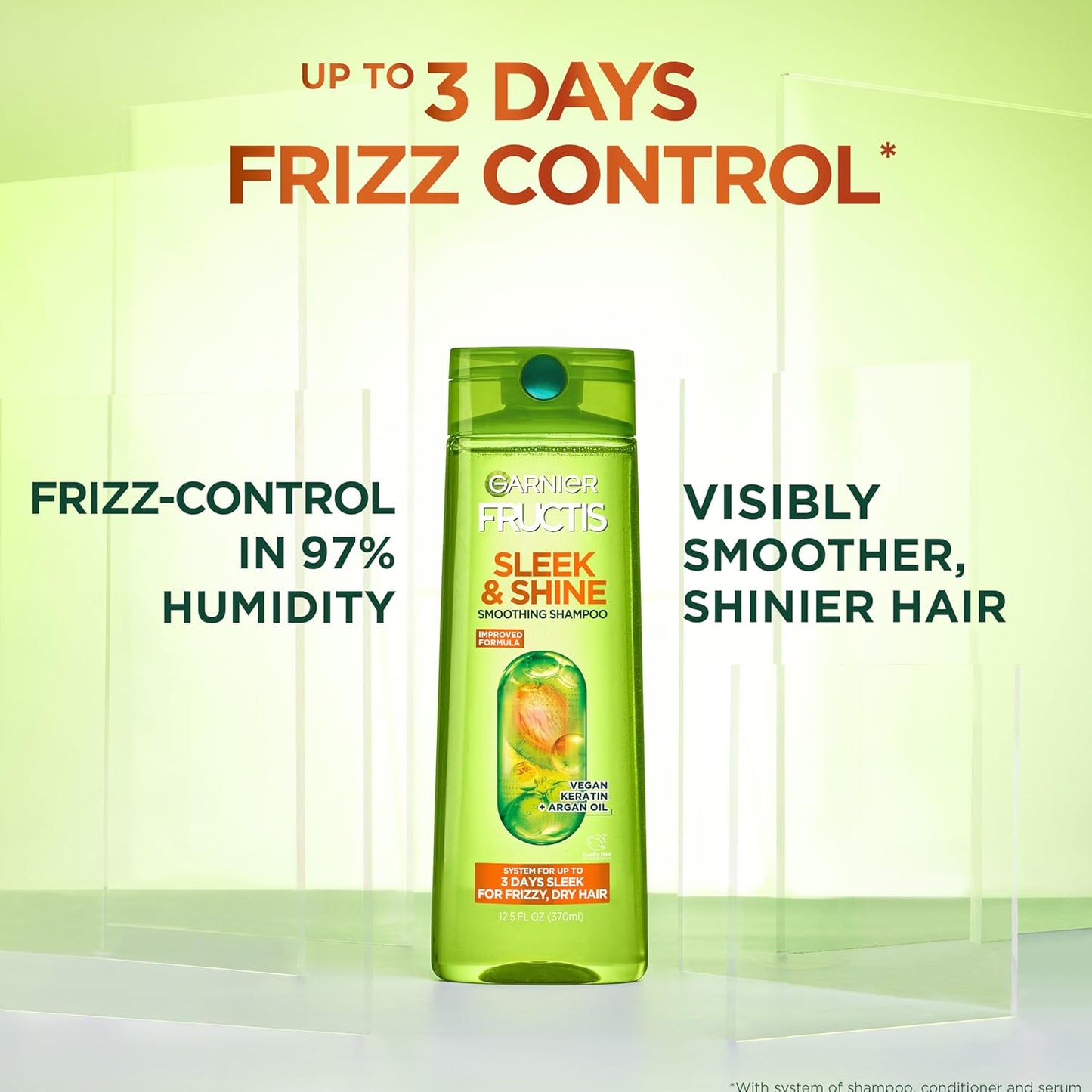Garnier Fructis Sleek & Shine Moroccan Sleek Smoothing Oil for Frizzy, Dry Hair, Argan Oil, 3.75 Fl Oz, 1 Count (Packaging May Vary)