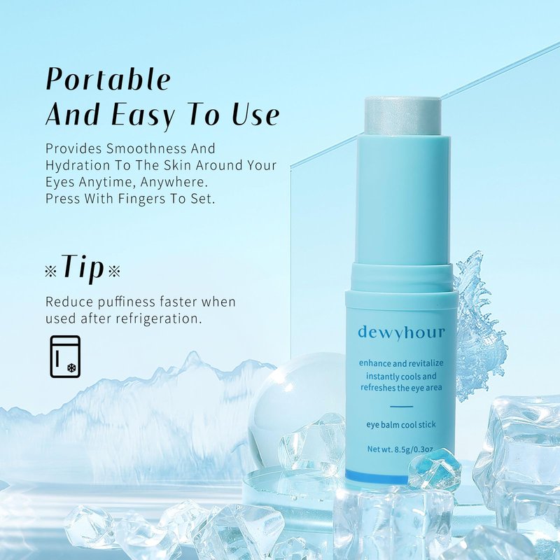 dewyhour Under Eye Balm Stick for Dark Circles and Puffiness - Cooling Moisturizing Eye Cream for Wrinkles & Under Eye Bags | Under Eye Treatment | Korean Skin Care