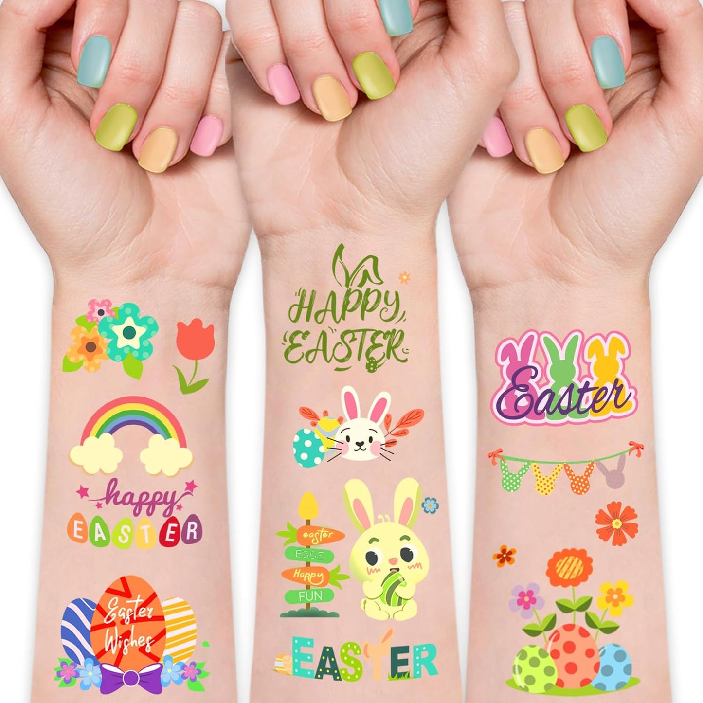Waterproof Temporary Tattoos - 118pcs Groovy Fake Tattoo for Kids Birthday Party Supplies, Star Unicorn Smiley Rainbow Flower Candy Crown Arts and Crafts for Boys or Girls 6 7 8 9 10 11 12 years old
