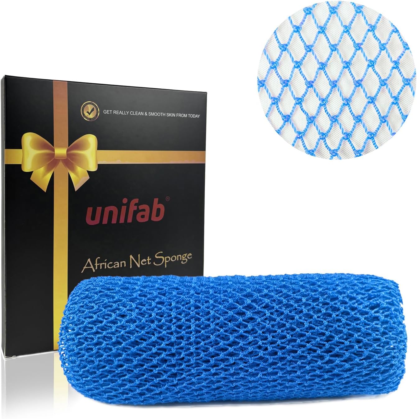 Unifab African Net Sponge Authentic Real African Exfoliating Net Bath Sponge Wash Cloth Exfoliating Washcloth African Net Cloth Body Scrubber for Shower Pink